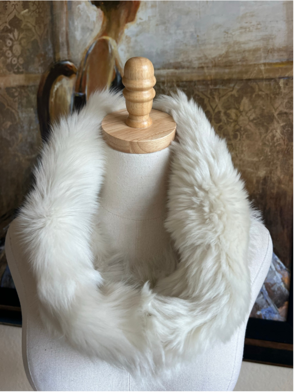 Women's Lapeco Fur Scarf Off White Italian Luxury Fourier